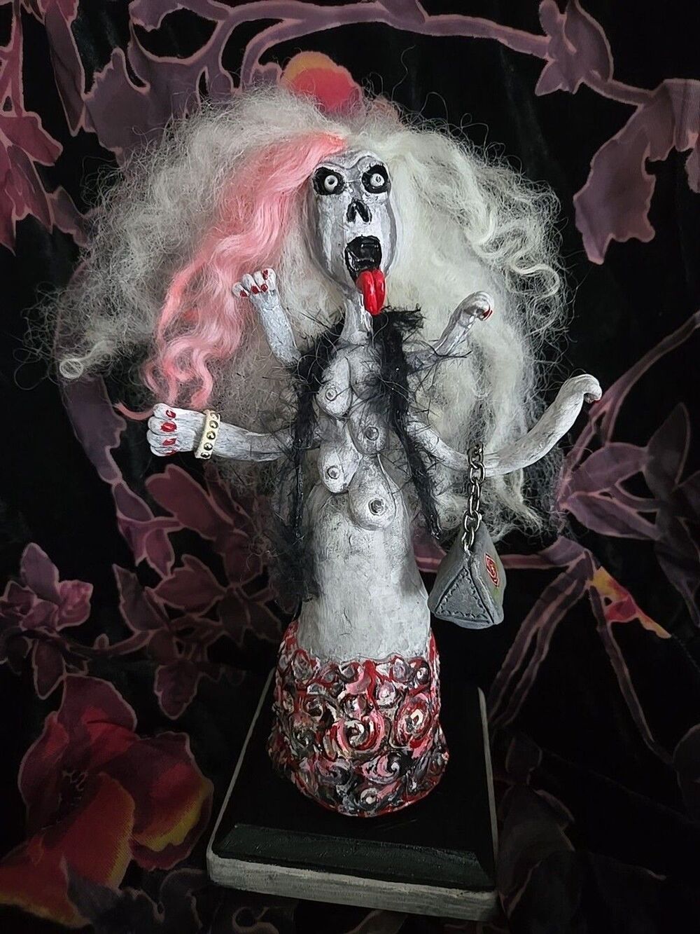 Creepy Hand-Sculpted Art Doll OOAK Signed Eerie Fertility God Creature